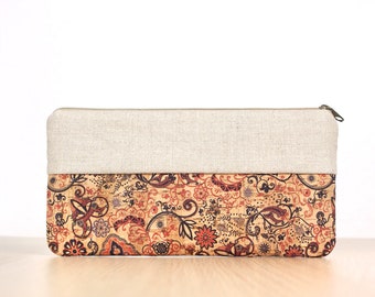 Pencil case "Hippie", case, pencil pouch, pencil case, cork pouch