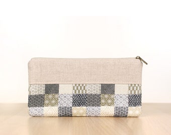 Pen case, pencil case, flat pencil case, pencil case, pencil case with linen