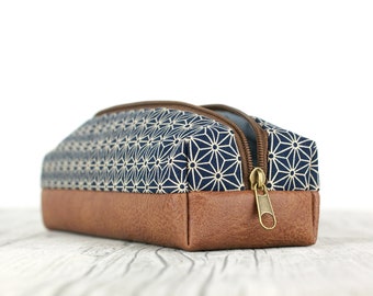 Pencil Case boxy with graphic Asanoha pattern