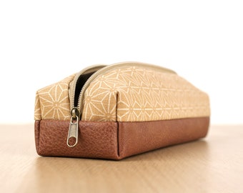 Pencil Case boxy with graphic Asanoha pattern