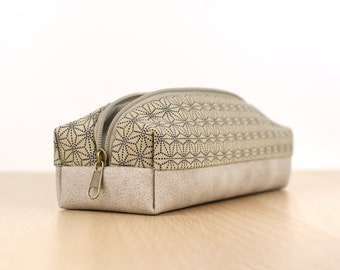 Pencil Case boxy with graphic Asanoha pattern