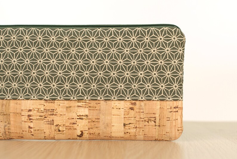 Pencil case made of cork and japanese fabric image 3