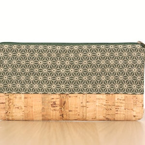 Pencil case made of cork and japanese fabric image 2