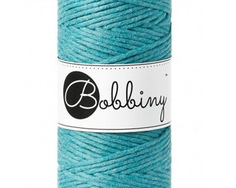 Macramé yarn 3 mm "Teal" 100% recycled cotton, Bobbiny