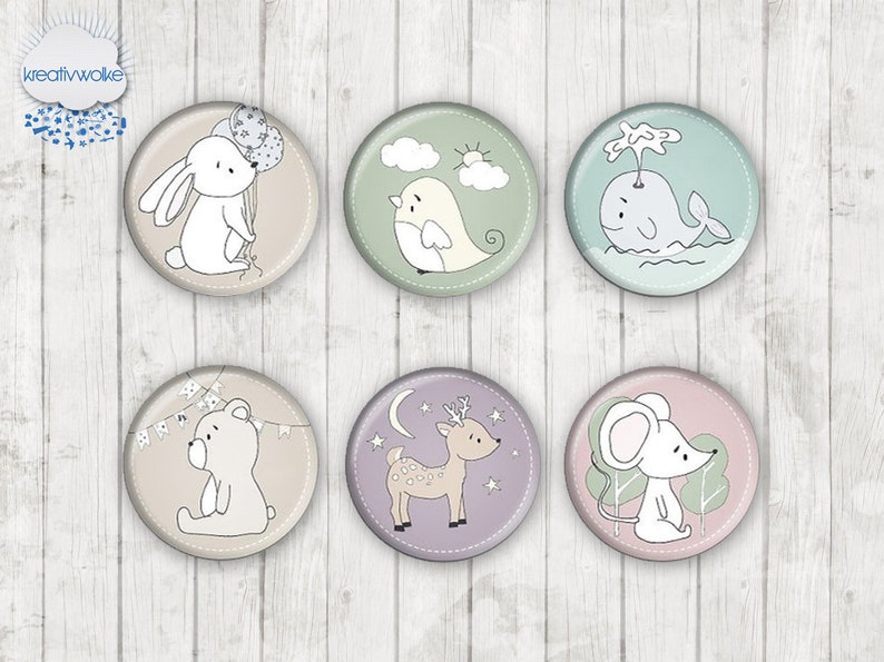 945 Hase Vogel Tierkinder Maus Motiv Cabochon Glass Cabochons Handmade Photo Glass Cabs Round,Illustration Cabochon,Image Glass Cabochon zdjęcie 1