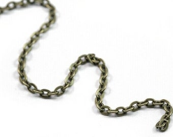 Chain bronze, link chain, 3x2x0.6 mm, 25 m