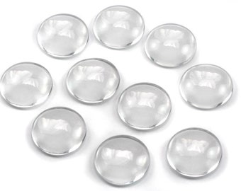 Cabochons clear 18 mm diameter