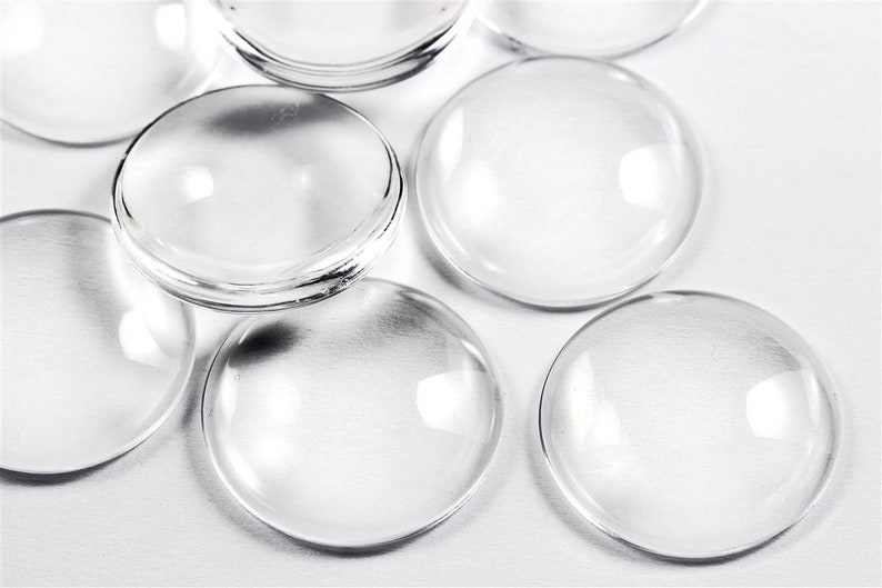 Cabochons klar, 25mm Glas Cabochons Bild 1