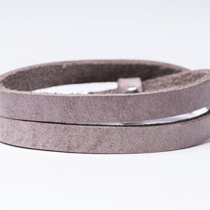 Cuoio double wrap bracelet soft terra, genuine leather, 43 cm long image 1