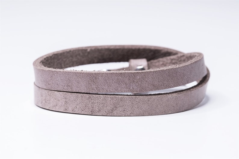 Cuoio double wrap bracelet soft terra, genuine leather, 43 cm long image 1