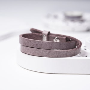 Cuoio double wrap bracelet soft terra, genuine leather, 43 cm long image 2