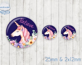 Motiv Cabochon-Set Nr 49255 Einhorn believe