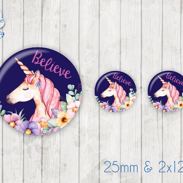 Motiv Cabochon-Set Nr 49255 Einhorn believe