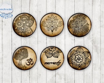 472 - Om Yoga Mandala vintage Motiv Cabochon Glass Cabochons Handmade Photo Glass Cabs Round,Illustration Cabochon,Image Glass Cabochon