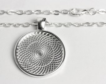 Kette 60cm mit 25mm Anhänger, silber