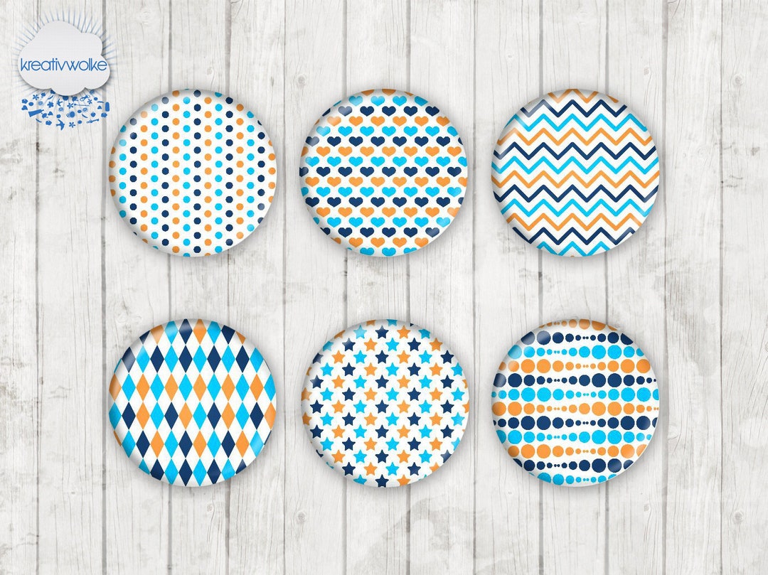 042 Geometry Pattern Points Motif Cabochon Glass Cabochons Handmade ...