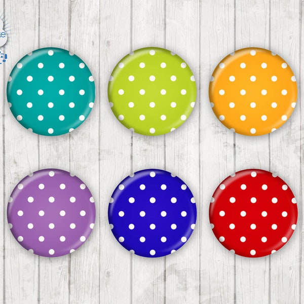 023 - dots red motif Cabochon Glass Cabochons Handmade Photo Glass Cabs Round,Illustration Cabochons,Image Glass Cabochon