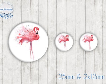 Motiv Cabochon-Set Nr 49283 Flamingo tropisch