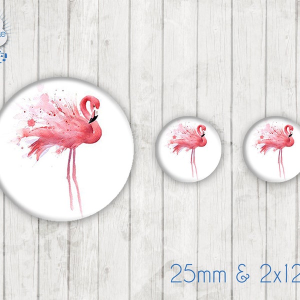 Motiv Cabochon-Set Nr 49283 Flamingo tropisch