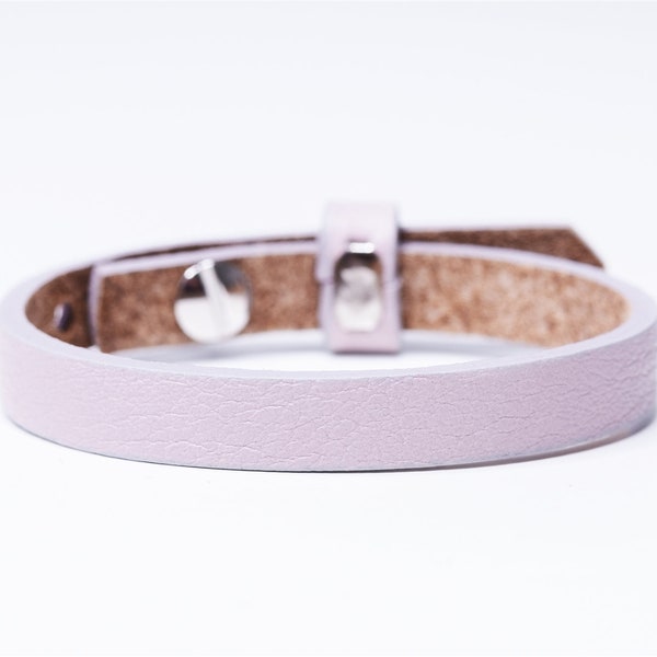 Cuoio wrap bracelet Kids light orchid, genuine leather, 21 cm long