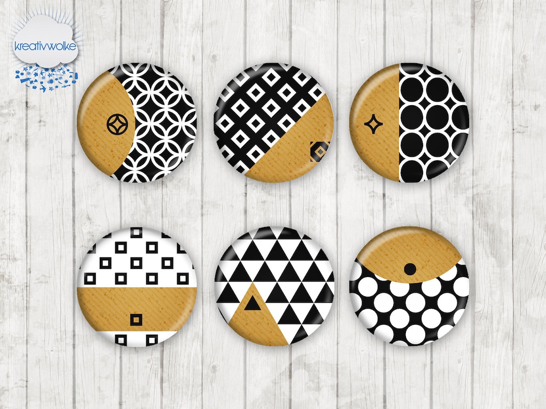 1402 Gold Geometric Points Motif Cabochon Glass Cabochons Handmade ...