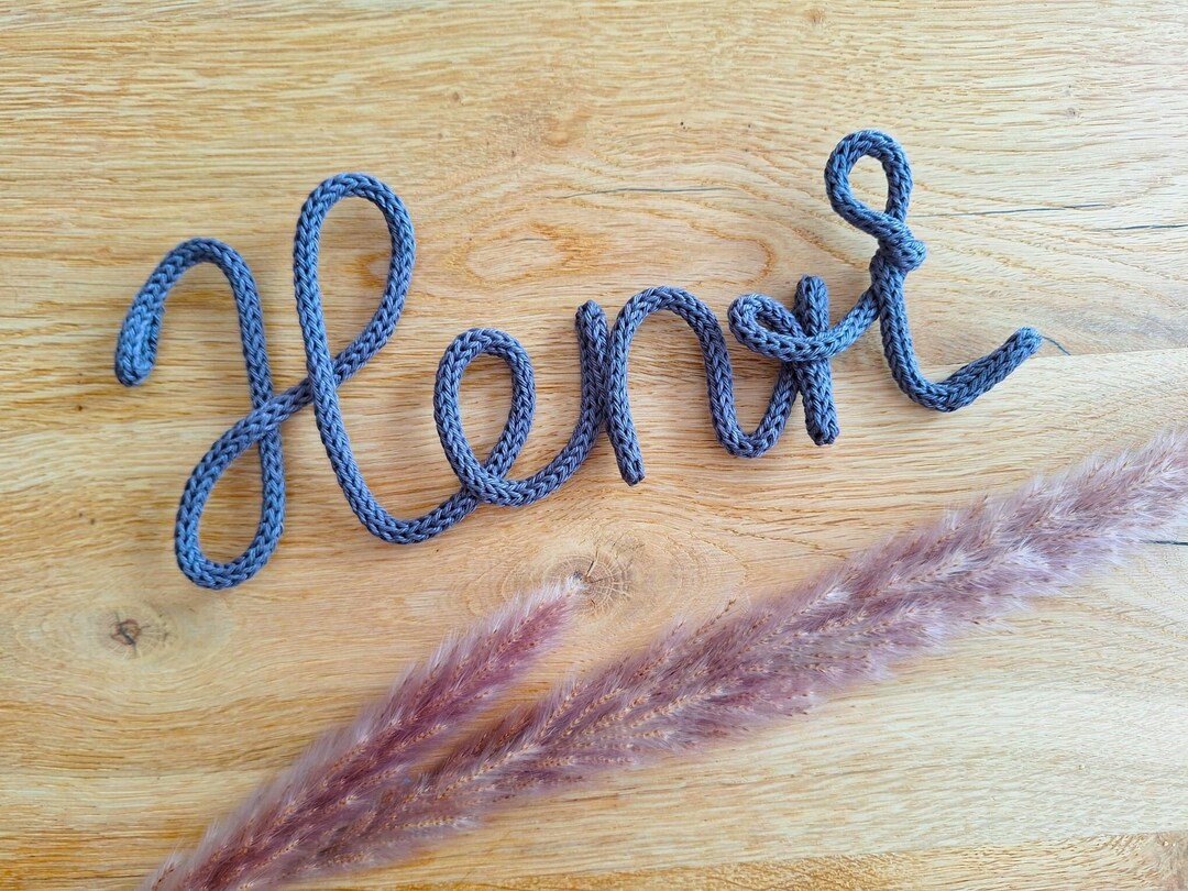 Personalized Lettering Name Knitted From Wool Name Tag Knitted Name ...