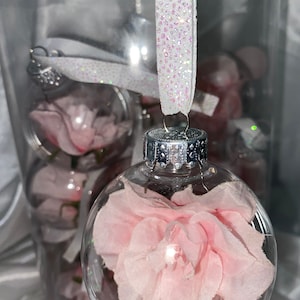 Rose Ornaments, Christmas ornaments, custom personalized ornaments, pink ornaments
