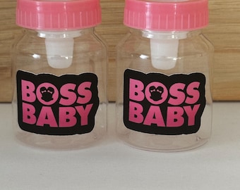 Pink Boss Baby Bottle Favors