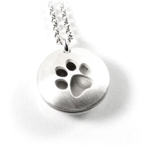 Pendant with your engraving medallion dog dog paw paw 45 cm long chain made of 925 silver individual round souvenir animal | PSD24KE2