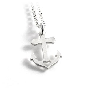 Anchor pendant made of 925 silver faith love hope cross heart anchor partner jewelry symbol unisex women men | PS352 KE2