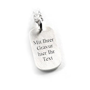 Pendant with engraving 925 silver dog tag ID brand chain dog tag SOS emergency blood group name chain date initial address NEW |PS174KE2