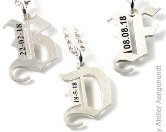 Letter Letter Pendant A-Z with your engraving all letters possible 925 silver partner Jewelry Ladies Men Unisex | PAB3 KE2