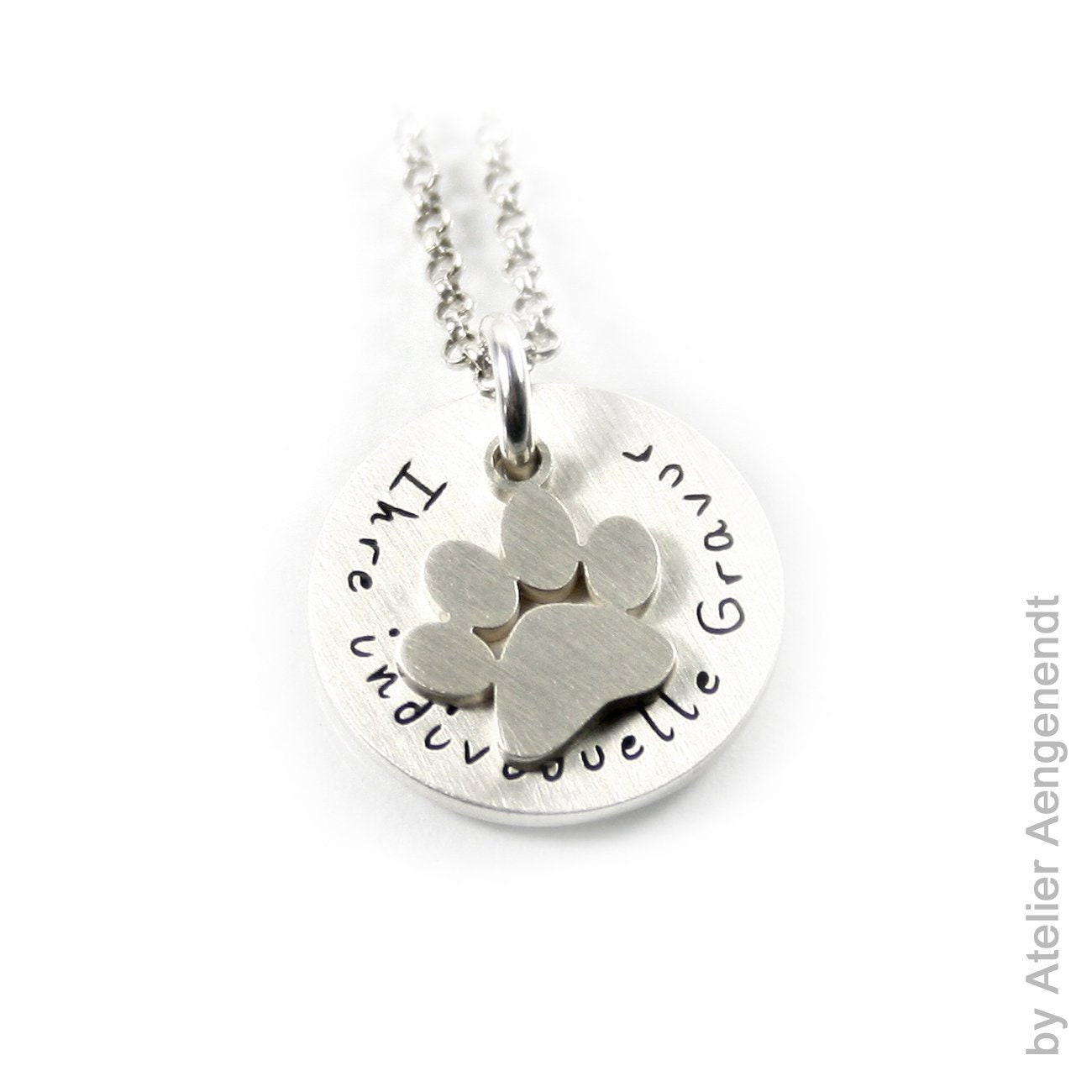 Hund Hundepfote Pfote Katze Abdruck Anhänger mit Gravur Kette Etsy