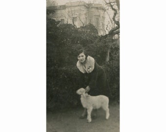 Lady with her dog. Greece 1930s. Vintage photo [51651]