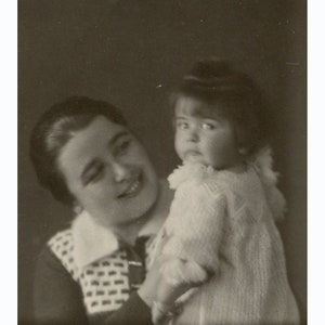 Happy Greek lady with her daughter. Photo 1930s. Photographer  D.Bouras (Athens) [45655]