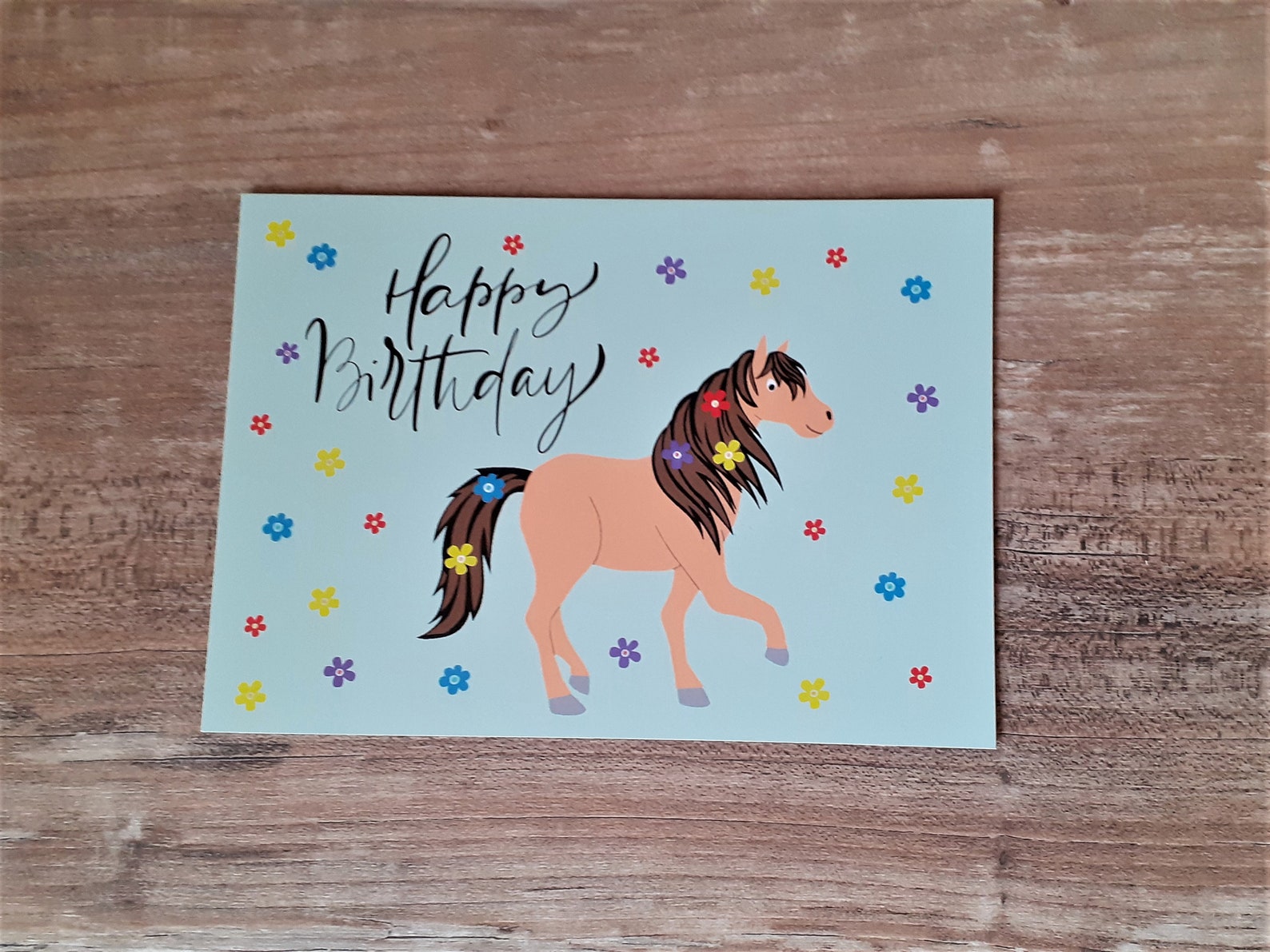 Postkarte Pferd Geburtstagskarte Glückwunschkarte Pony Etsy España