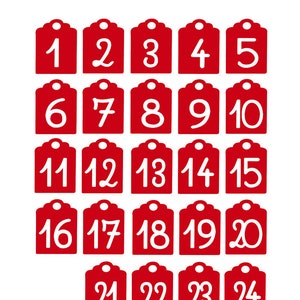 Advent calendar Numbers to iron 24 or 25 numbers to iron Color choice image 2