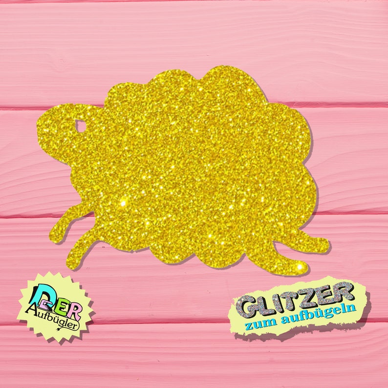 Glitter ironing picture sheep or lamb in 24 colors