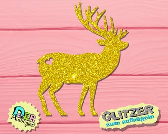 Glitter iron-on picture deer