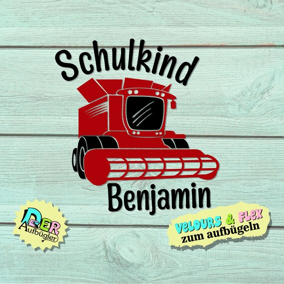 Ironing Picture Schoolchild Combine Harvester With Name as