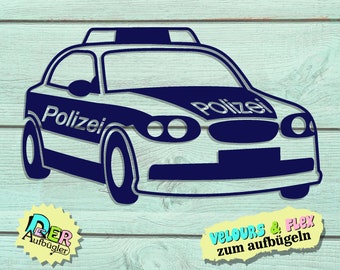 Bügelbild Polizeiauto, Polizeiwagen in 49 Farben