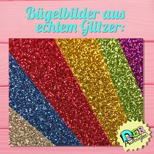 Bügelbild Einhorn mit Zahl und Namen zum aufbügeln Glitzer 33 Farben Bild 4