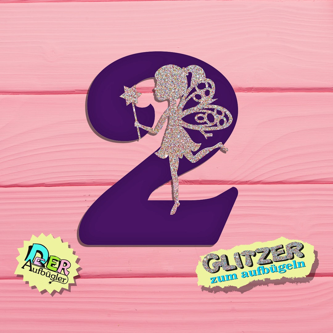 Iron on Number With Fairy To Iron On Free Color Choice Etsy