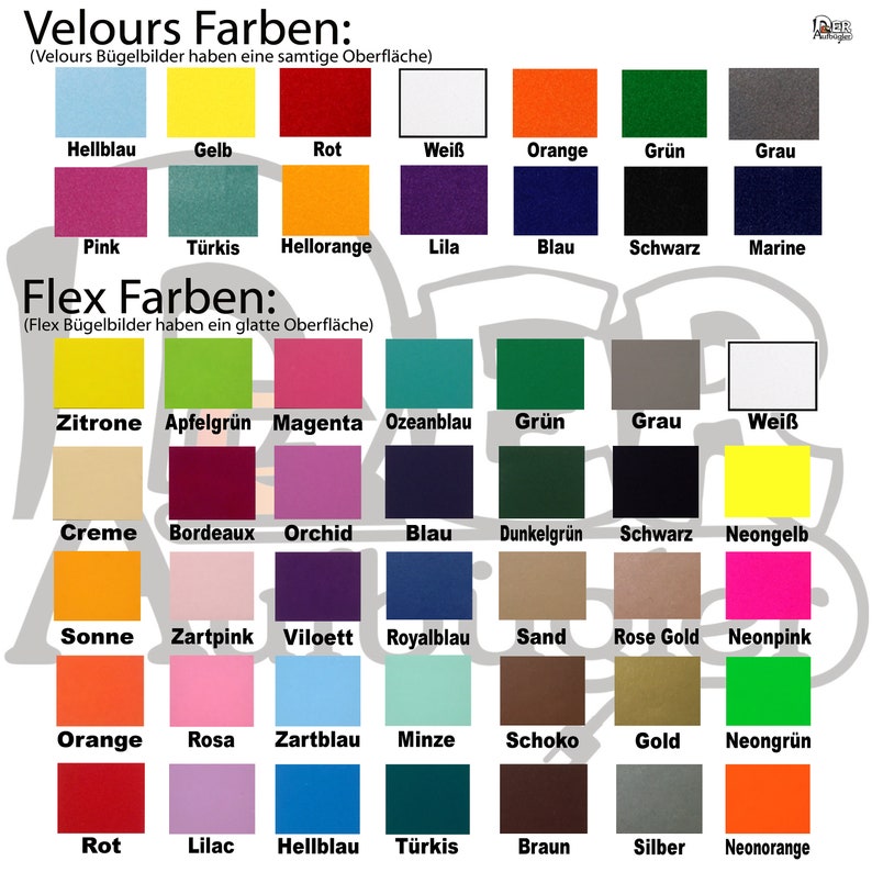 Bügelbild Zahl Acht in 49 Farben Bild 3