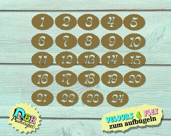 Advent Calendar Numbers Ironing picture "Cookie" in 49 colors