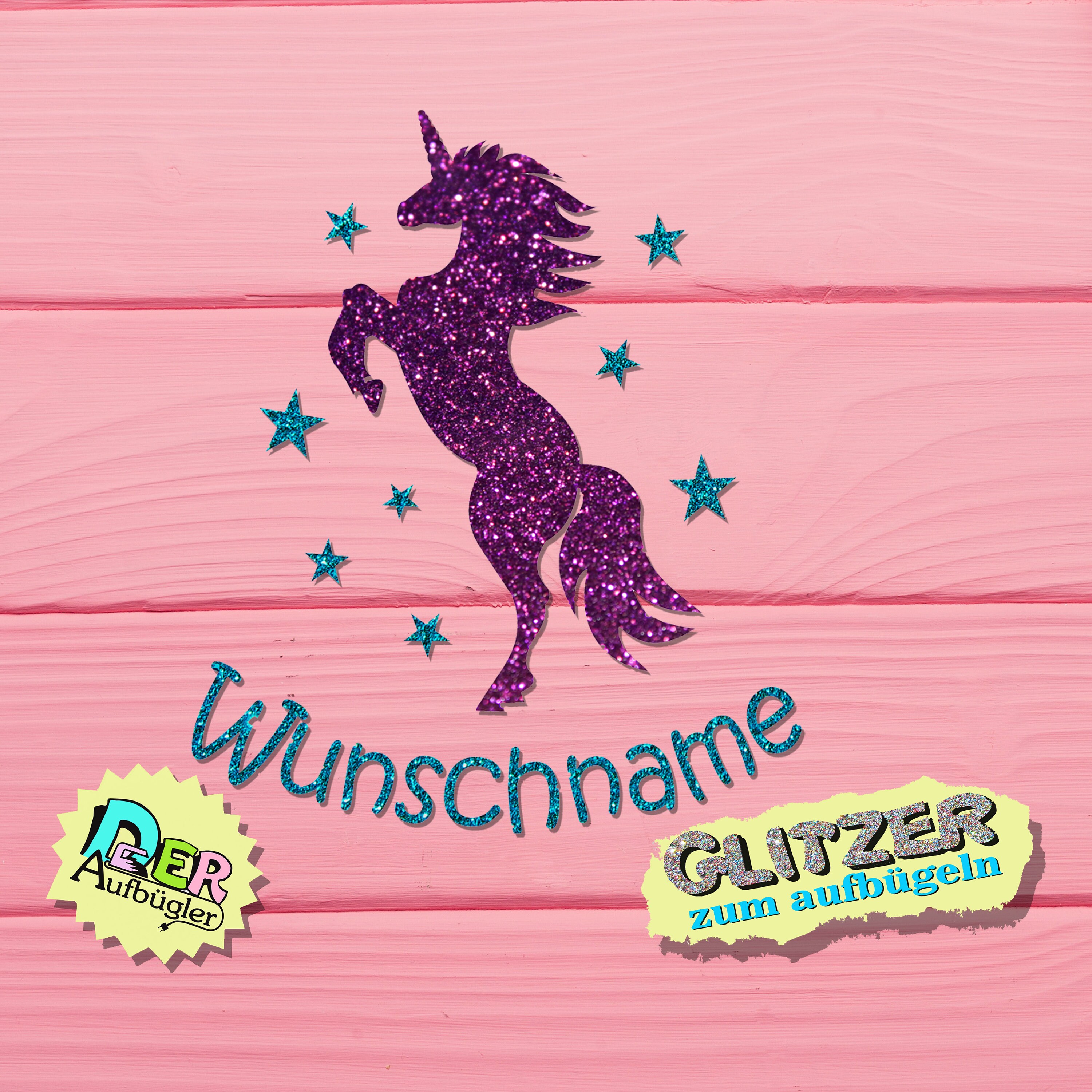 Ironing picture birthday unicorn with name wish name glitter color se…