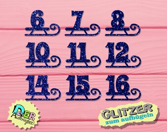 Advent calendar numbers "Sledge" Glitter Ironing picture in 33 colors Advent calendar Numbers to iron