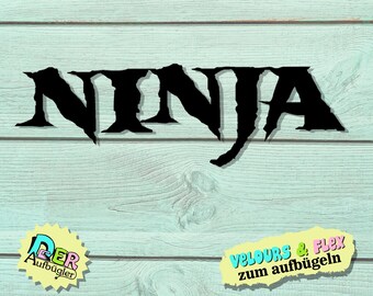 Bügelbild Ninja Schriftzug zum aufbügeln