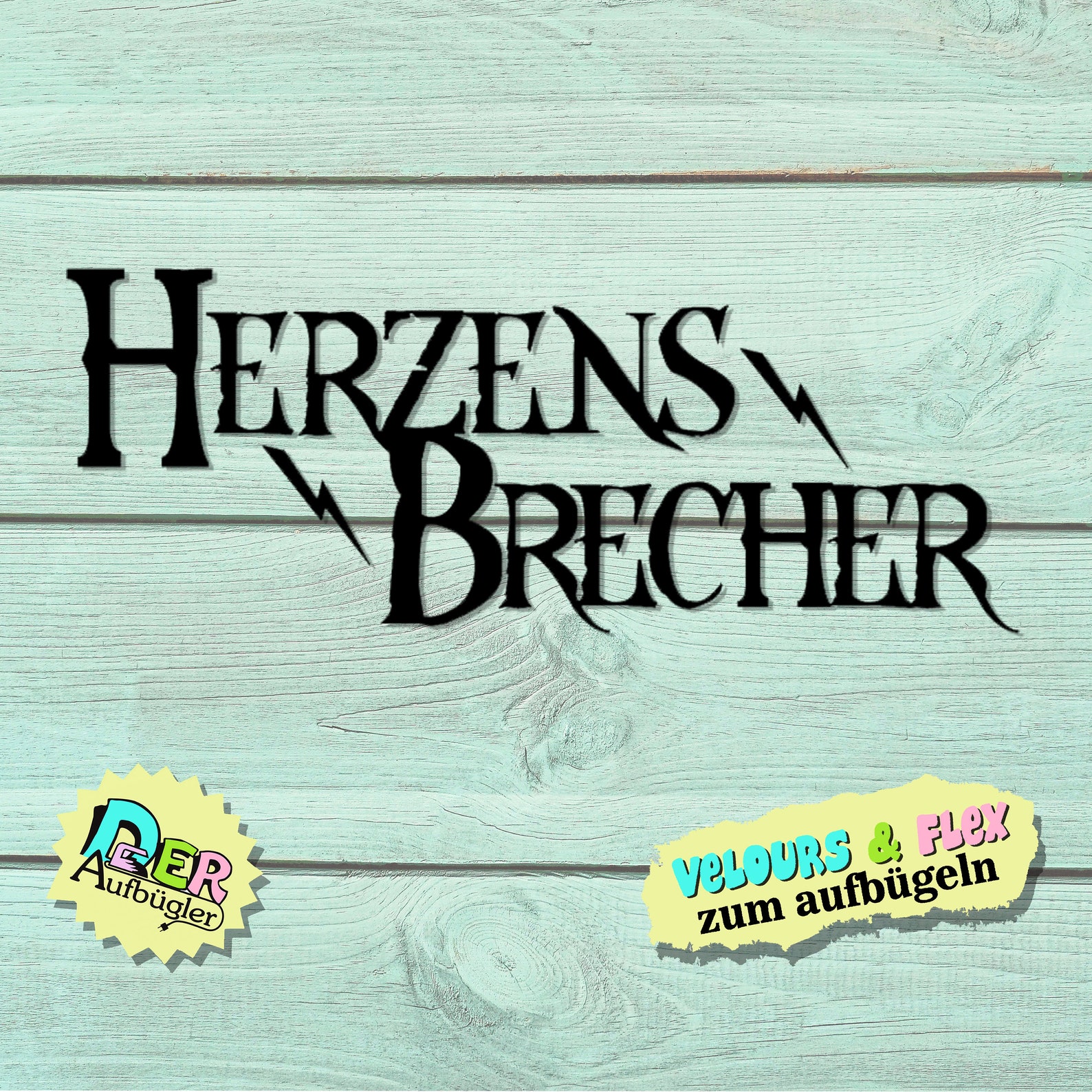 Bügelbild Schriftzug Herzensbrecher in 49 Farben Etsy