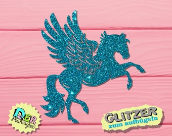 Glitzer Bügelbild Pegasus